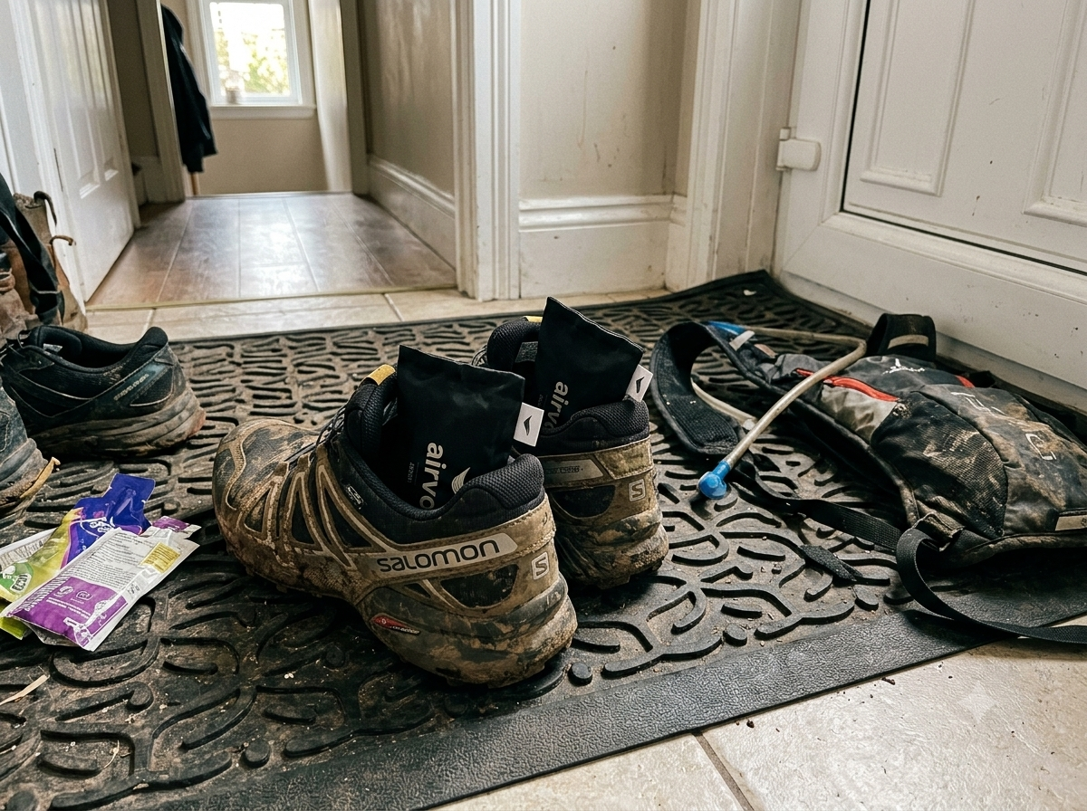 AIRVO Moment mit Trail-Schuhen im Eingangsbereich