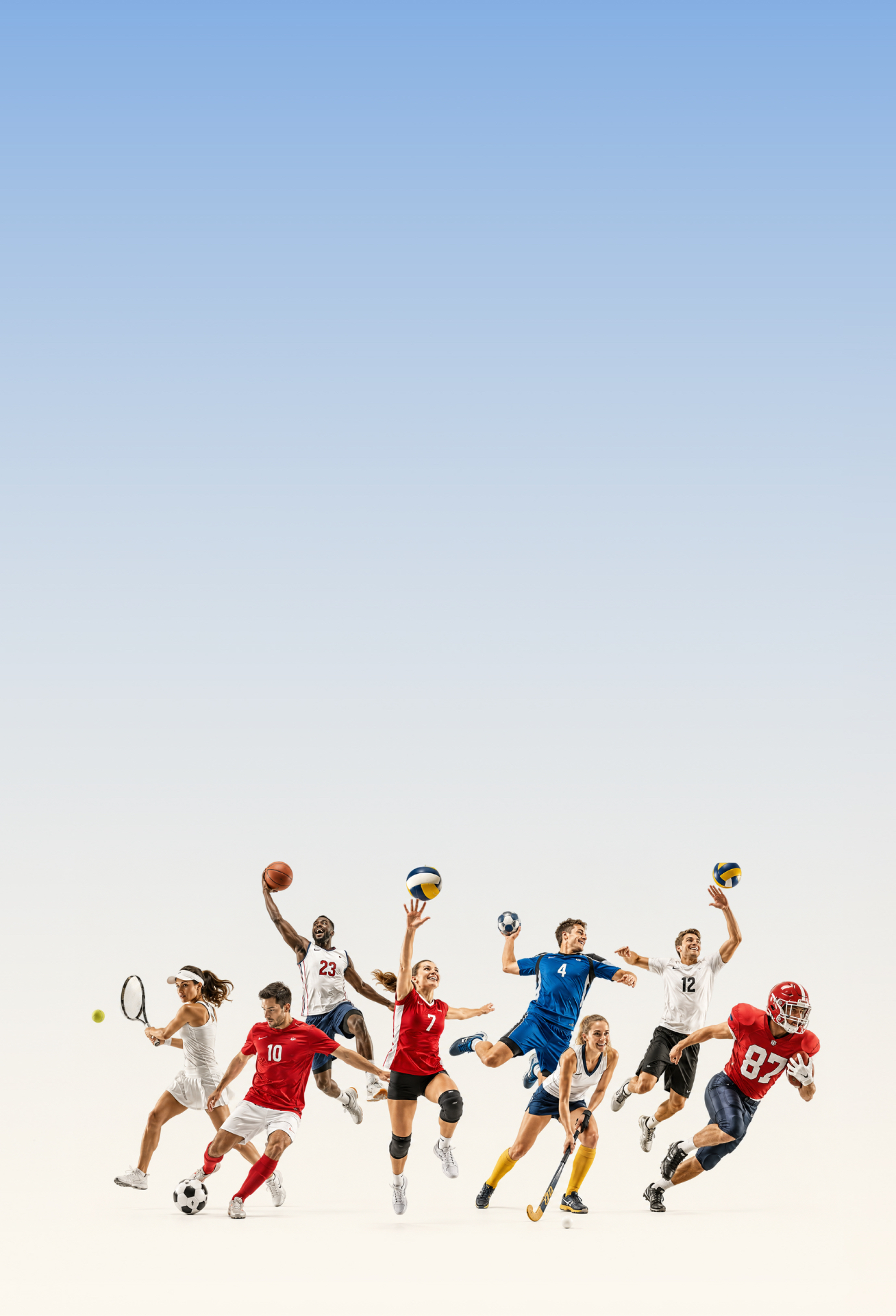 Sportler verschiedener Teams und Vereine in Aktion